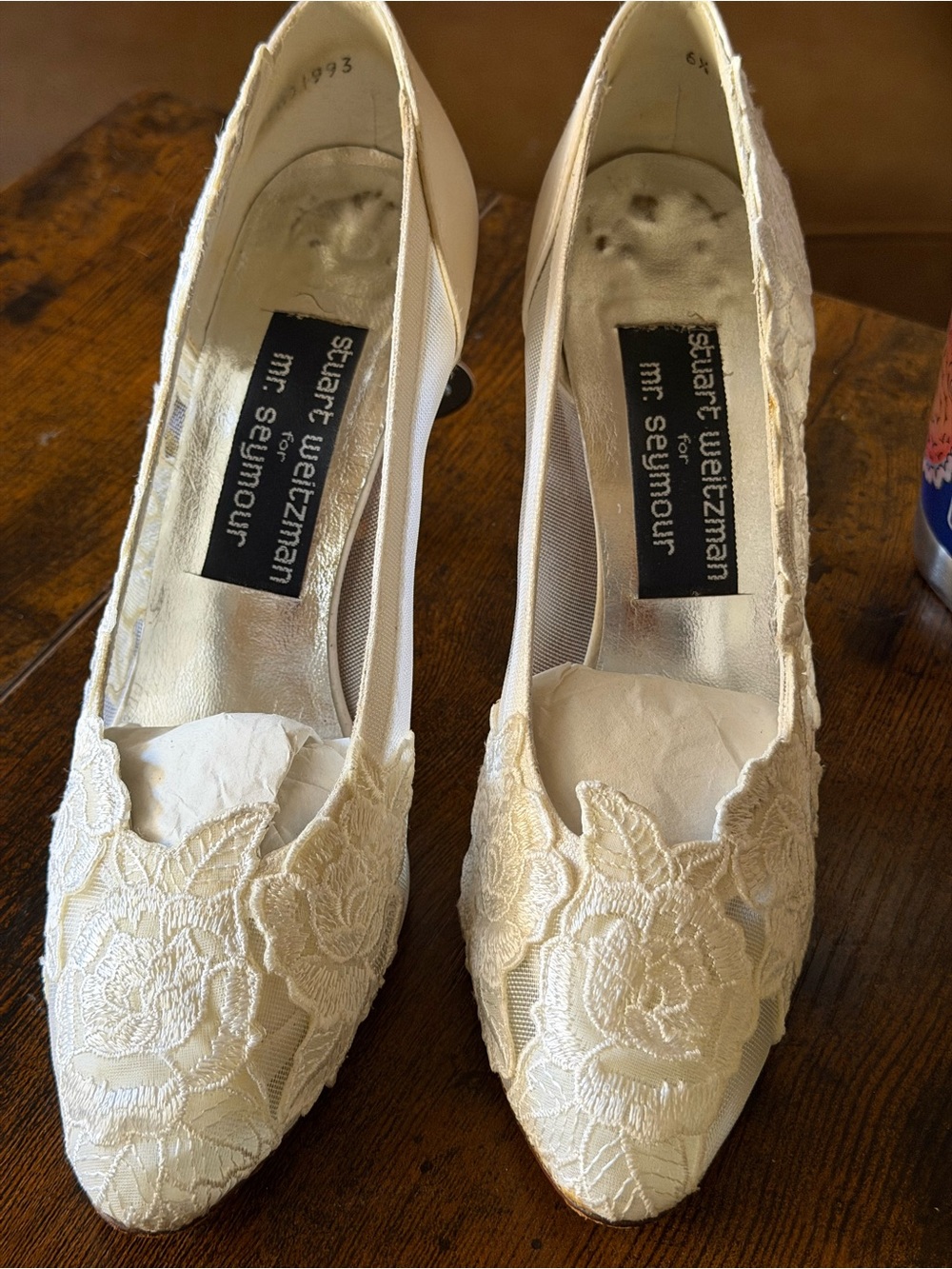 Ivory Lace Pointed-Toe Pumps